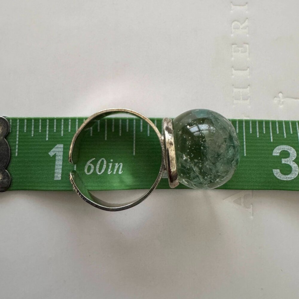 Handcrafted Silver & Resin Statement Ring - image 4